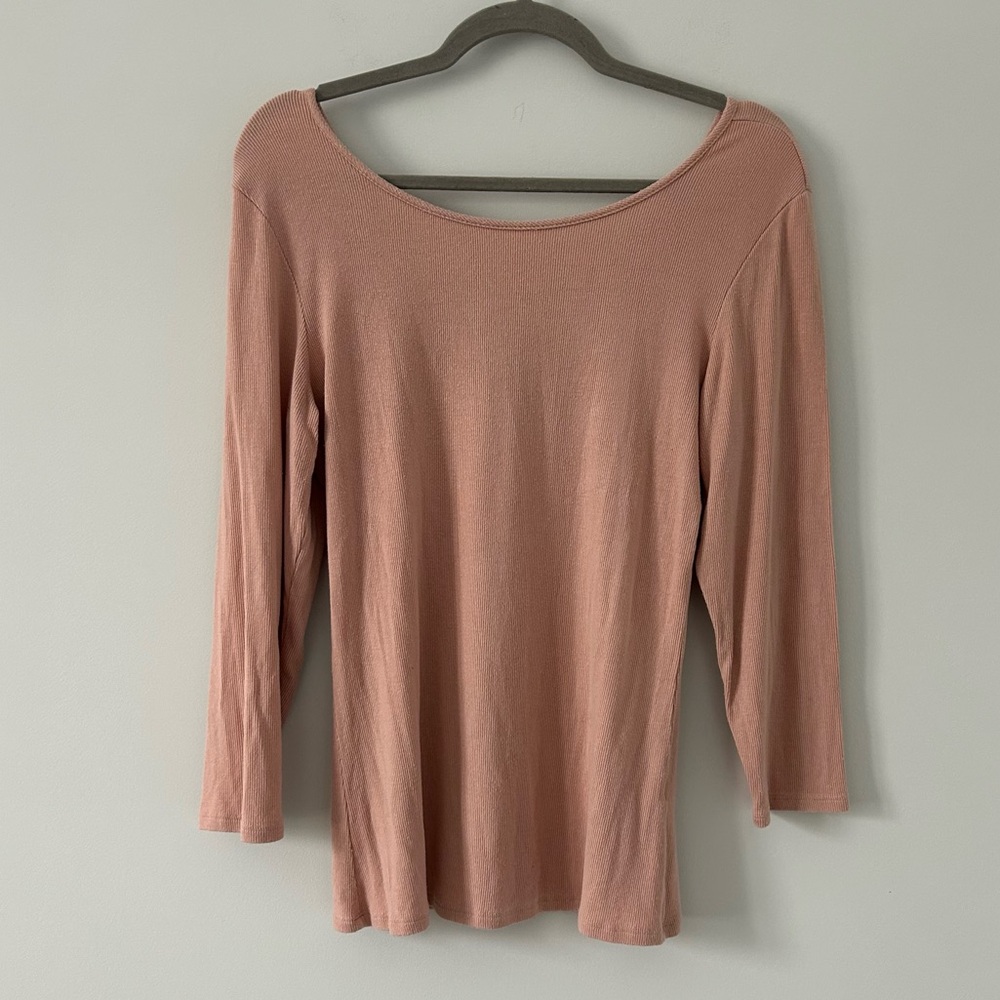 Women’s Boatneck Long-Sleeve Top in Dusty Rose